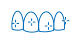 En illustration av fyra vertikala ovaler i blått med plustecken inuti varje. Ovalerna är sammankopplade i botten och bildar en sammanhängande kedja, som liknar logotypen för tandläkare örnsköldsvik.